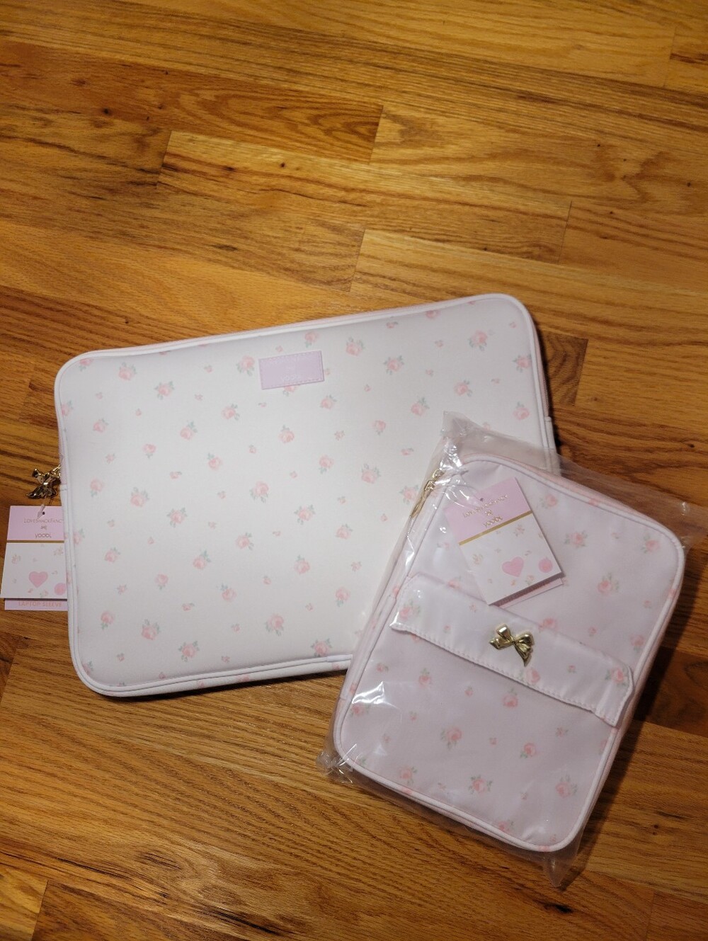 NWT LoveShackFancy x Target Yoobi Tech Set Laptop Sleeve & Tech Organizer- Pink